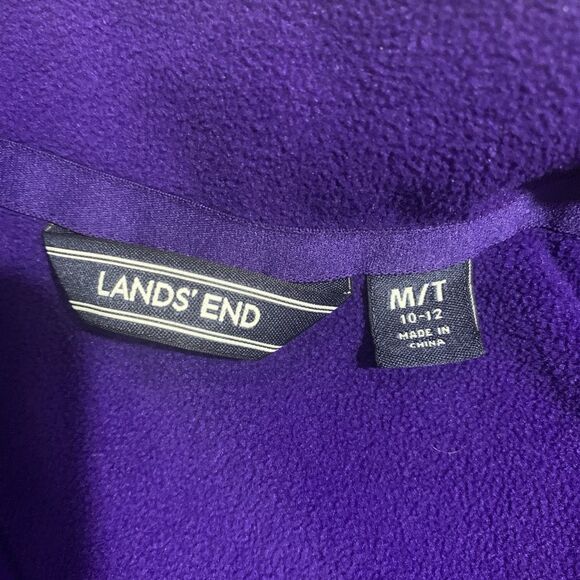 Lands End‎ Women's Fleece Sweater Sz Medium Purple 1/4 Zip Pullover Soft Outdoor - Picture 2 of 6